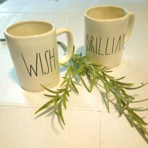 RAE DUNN artisan collection "Wish" and "Brilliant"